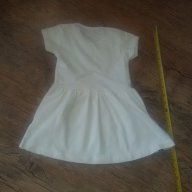 18-24м 92см дължина от рамото до долу 45см Рокля Материя - памук Цвят - бяла с лалета нова, подходящ, снимка 3 - Бебешки рокли - 15310894