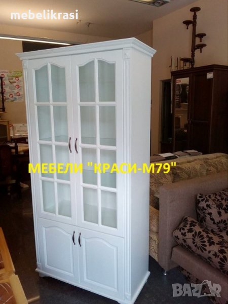 Витрина от масивна дървесина и МДФ в Бяло. Налична!, снимка 1