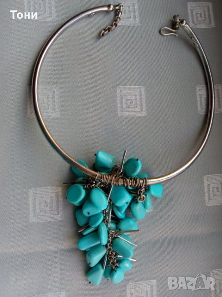 Сребърно колие с естествени камъни Oxette, снимка 1