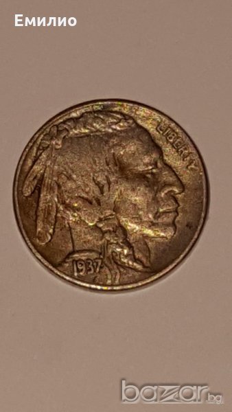 US BUFFALO NICKEL 1937-S, снимка 1