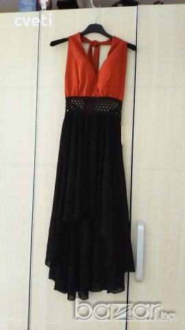 Рокля с гол гръб, червено и черно, универсален размер,, снимка 2 - Рокли - 21361942
