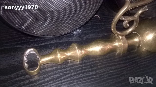 масивен стенен свещник-30х20см-внос швеицария, снимка 3 - Антикварни и старинни предмети - 21912112