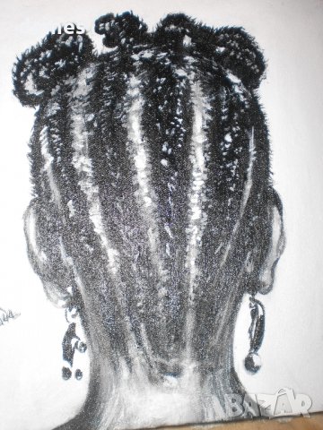  Класическа африканска прическа-картини с маслени бои-серия, снимка 7 - Картини - 23436633
