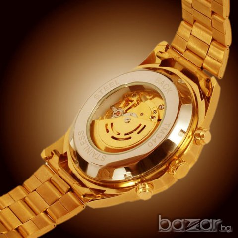 ПОЗЛАТЕН с 18карата злато Автоматичен часовник WINNЕР № 1  SKELETON , снимка 10 - Мъжки - 14417458