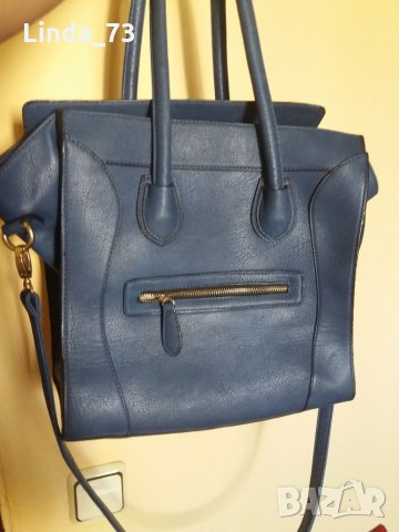 Дам.чанта-/изк.кожа/-тъмно синя. Закупена от Италия., снимка 2 - Чанти - 22422407