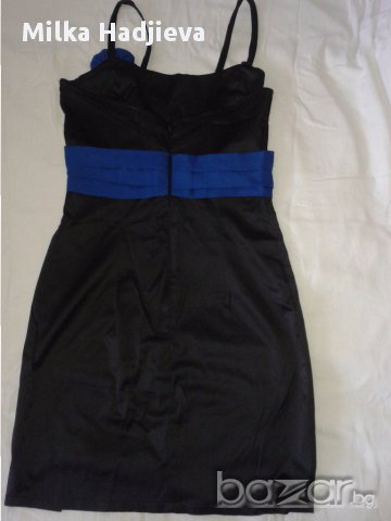черна къса сатенена рокля, снимка 2 - Рокли - 15664843