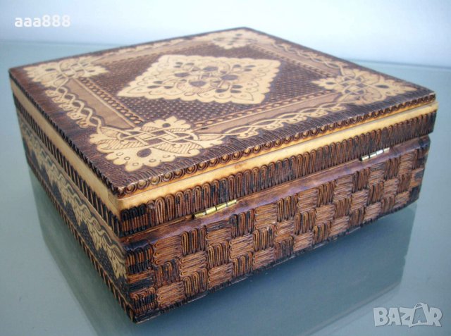 Дървени пирографирани кутии мускали, снимка 4 - Декорация за дома - 23642980