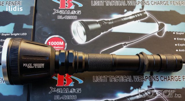 Фенер за лов BL-Q2888-T6 CREE с два акумулатора, снимка 2 - Екипировка - 12481833