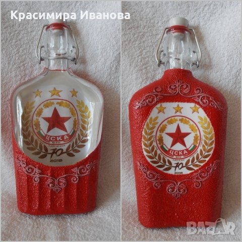 Футболни бутилки/Рисувани кецове/, снимка 10 - Декорация за дома - 13895349