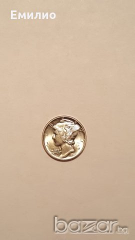BUnc  MERCURY DIME 1944 Philadelphia Mint. WW2 ERA, снимка 5 - Нумизматика и бонистика - 19840040