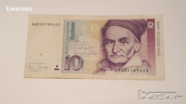 10 DEUTSCHE MARK 1989  XF