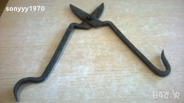 АНТИКА-стара ножица за ламарина-37х10см с извити дръжки, снимка 4 - Колекции - 23046833