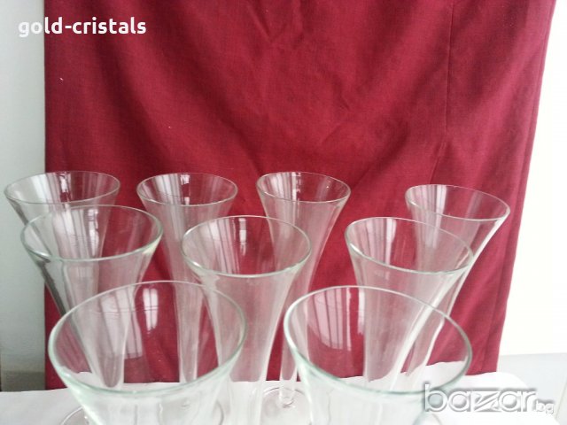 Високи стъклени кристални чаши  , снимка 15 - Антикварни и старинни предмети - 20400780