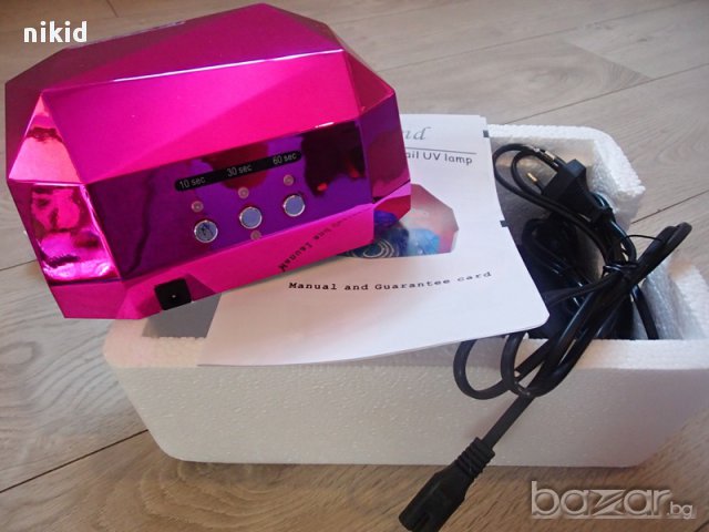 36W комбинирана UV & LED лампа диамант с троен таймер циклама за нокти маникюр , снимка 2 - Продукти за маникюр - 14838223