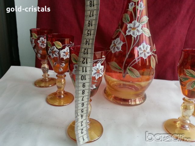 Кристален сервиз  Бохемия гарафа и 6бр чаши , снимка 3 - Антикварни и старинни предмети - 20824620