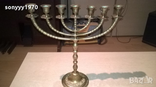 евреиски свещник-33х33х12см-внос швеция, снимка 7 - Колекции - 23431455