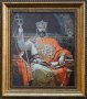 Цар Симеон на трон, Димитър Гюдженов, картина с рамка, снимка 1 - Картини - 24711143