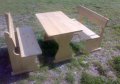 Градински Комплект Масив-маса с два броя пейки.НАЛИЧЕН!!!, снимка 2