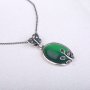 Колие, медальон огърлица, изумруд, снимка 3