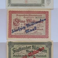 GERMANY WW2.5 & 20 & 50 BILLION MARK 1923 год. OVERPRINTED. RARE NOTES, снимка 1 - Нумизматика и бонистика - 18775404