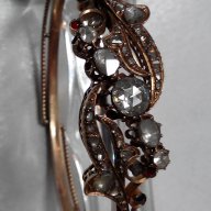 Стара златна гривна с диаманти, снимка 10 - Гривни - 13503629
