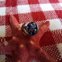 Стар  руски сребърен пръстен с емайл, снимка 2 - Пръстени - 25048940