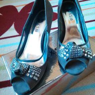 сиви велурени обувки на ток, снимка 3 - Дамски обувки на ток - 11570716