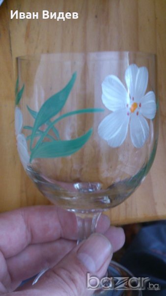 Ръчно рисувани,стъклени чаши, снимка 1