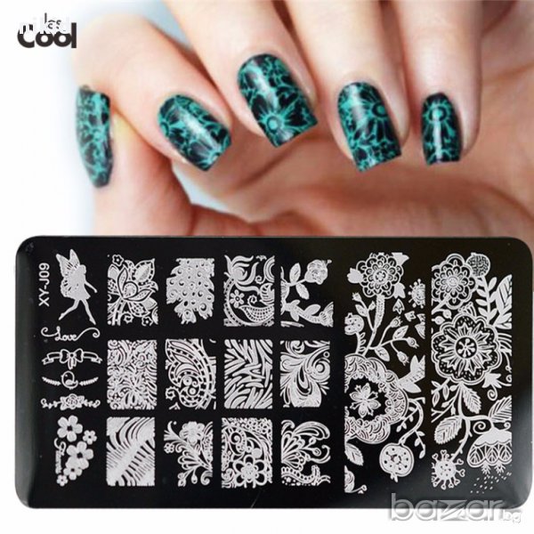 декорации цветя плочка / щампа шаблон за печат на нокти - Нова XY-J09, снимка 1