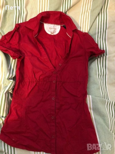 Mango Дамска червена риза, снимка 1