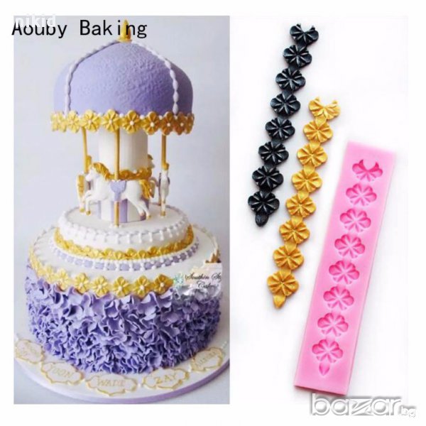 3D красив универсален борд кант цветя украса торта мъфини с фондан шоколад и др, снимка 1
