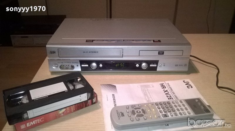 jvc hr-xv2e dvd/video recorder+remote-внос швеицария, снимка 1