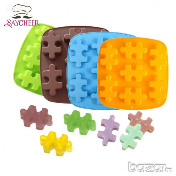 7 3D пъзел части силиконов молд форма фондан гипс шоколад бонбони желе, снимка 1