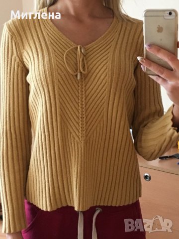 Пуловер цвят горчица, снимка 3 - Блузи с дълъг ръкав и пуловери - 25226708