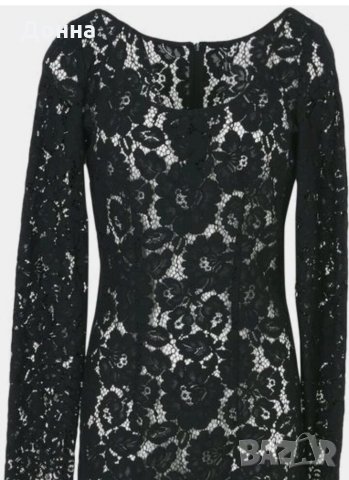 Черна рокля  от дантела на Tara jarmon , снимка 2 - Рокли - 22977163