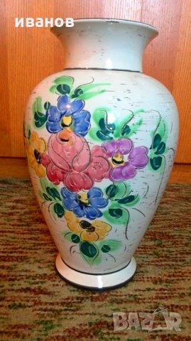 Голяма Рустик стил ваза за чадъри или папрат  70-те год., снимка 1 - Колекции - 22922693