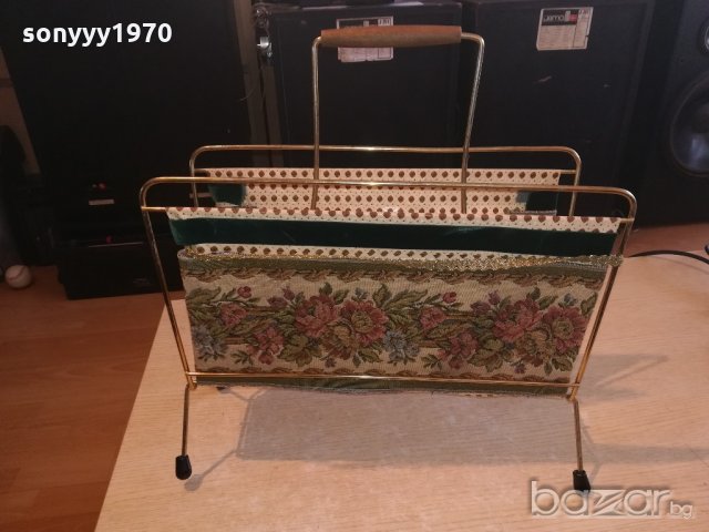 поставка за вестници-в златисто-метал и плат-внос швеицария, снимка 14 - Антикварни и старинни предмети - 21151180