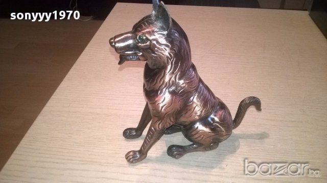 Куче/вълк-метална запалка-17/17/6см-внос швеицария, снимка 3 - Антикварни и старинни предмети - 16160595