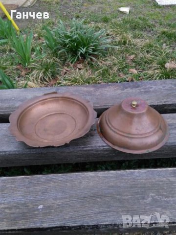 Медна чиния с капак, снимка 4 - Антикварни и старинни предмети - 24796632