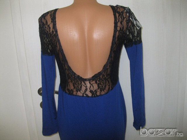 Дълга асиметрична рокля с гол гръб и дантела , снимка 4 - Рокли - 17557617