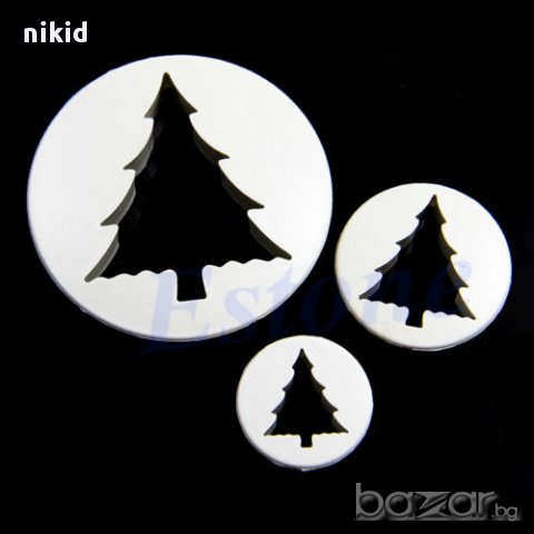 3 бр елха елхи Форма форми резец РЕЗЦИ за фондан сладки и соленки тесто меденки