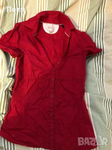 Mango Дамска червена риза, снимка 1 - Ризи - 24852670
