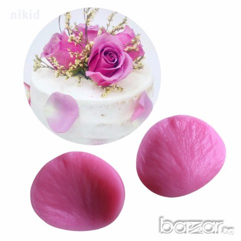 кръгче розичка роза листо цвете силиконов молд вейнър вайнър 2 части украса фондан шоколад торта 