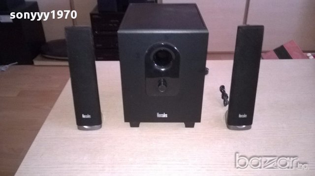 Hercules буфер с усилвател 24х22х17см и 2 колони 24см-от швеицария, снимка 3 - Тонколони - 17934029