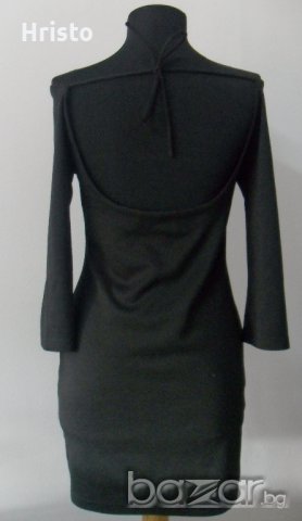 Черна рокля с интересни елементи размер С, снимка 6 - Рокли - 8805211