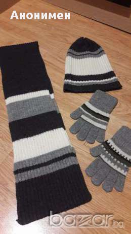 Шапка, шал и ръкавици за момче 6-7 г., снимка 1 - Шапки, шалове и ръкавици - 16674835