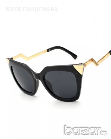Слънчеви очила черно и златни рамки и златни ъгли, снимка 4 - Слънчеви и диоптрични очила - 13113016