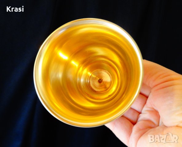 Бронзов бокал за вино,чаша за вино от 1946 г. , снимка 3 - Антикварни и старинни предмети - 24815526