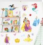 Малък лист с принцеси Малката русалка Ариел Белл Рапунцел Жасмин Пепеляшка стикер за стена и мебел