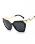 Слънчеви очила черно и златни рамки и златни ъгли, снимка 4